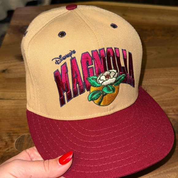 Vintage 1990s Disney Magnolia Snapback Hat Leather Adjustable Strap - Picture 4 of 8